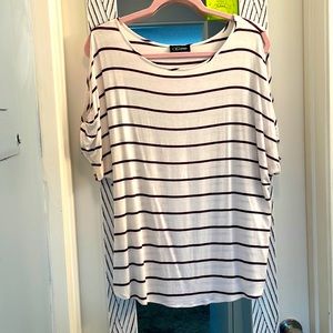 Comfortable purple and cream stripped blouse